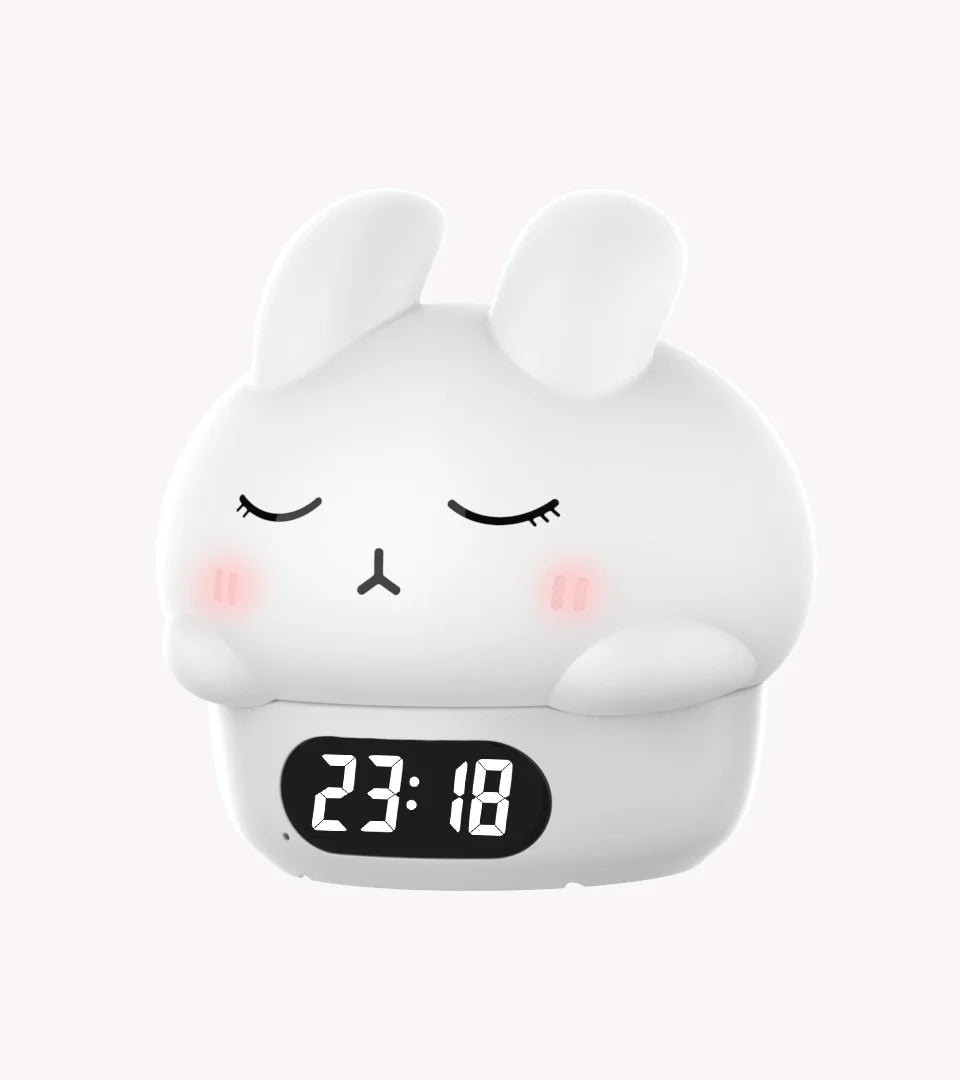 Adorable Bunny LED Alarm Clock with Night Light for Kids - Gadgion