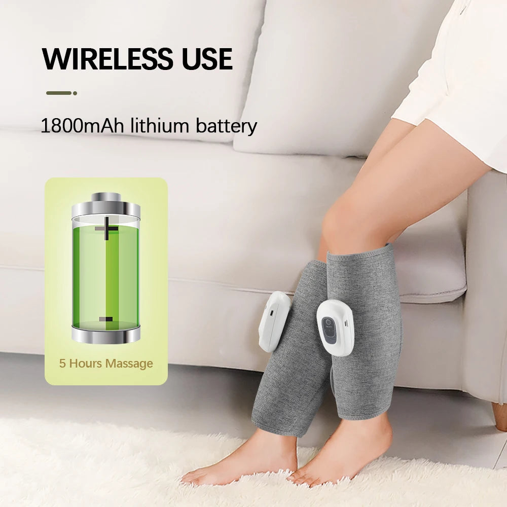 Wireless 360° Air Pressure Leg Massager for Calf and Foot Relief
