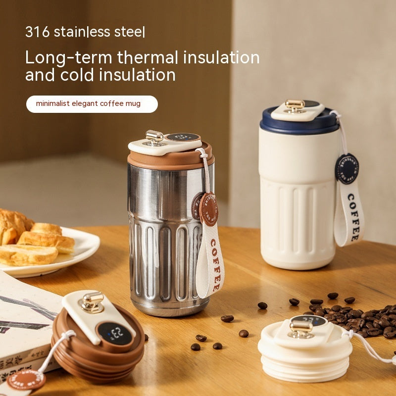 Smart Digital Thermal Bottle Portable Coffee Mug - Gadgion