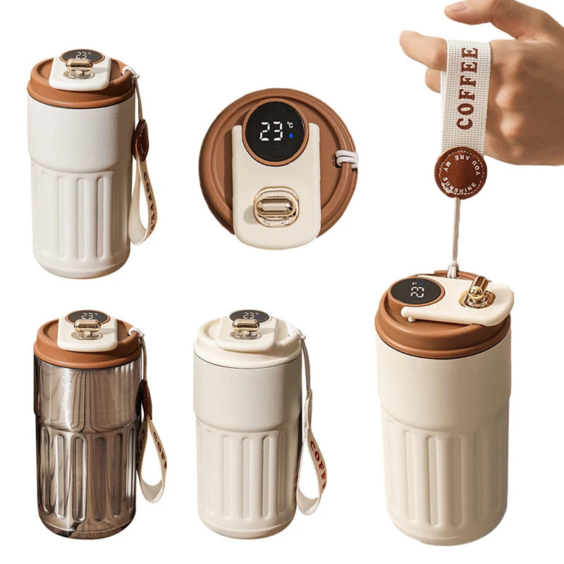 Smart Digital Thermal Bottle Portable Coffee Mug - Gadgion