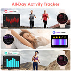 Bluetooth Smartwatch for Men and Women,  Health Monitoring, and IP67 Waterproof Fitness Tracker - Gadgion