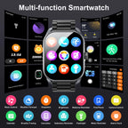 Bluetooth Smartwatch for Men - Curved Display, IP68 Waterproof Fitness Tracker - Gadgion