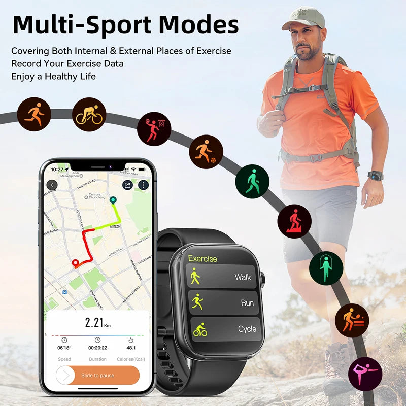 G20 Bluetooth Smartwatch for Men and Women - Sports Fitness Tracker - Gadgion
