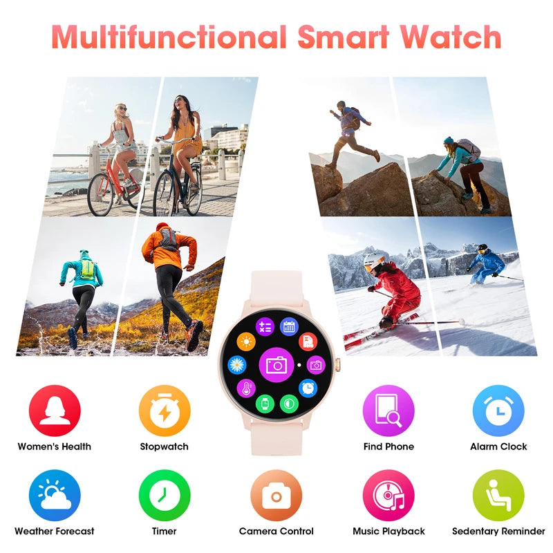 Bluetooth Smartwatch for Men and Women,  Health Monitoring, and IP67 Waterproof Fitness Tracker - Gadgion