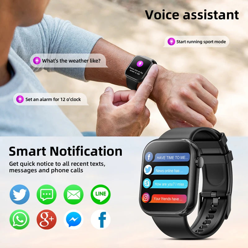 G20 Bluetooth Smartwatch for Men and Women - Sports Fitness Tracker - Gadgion