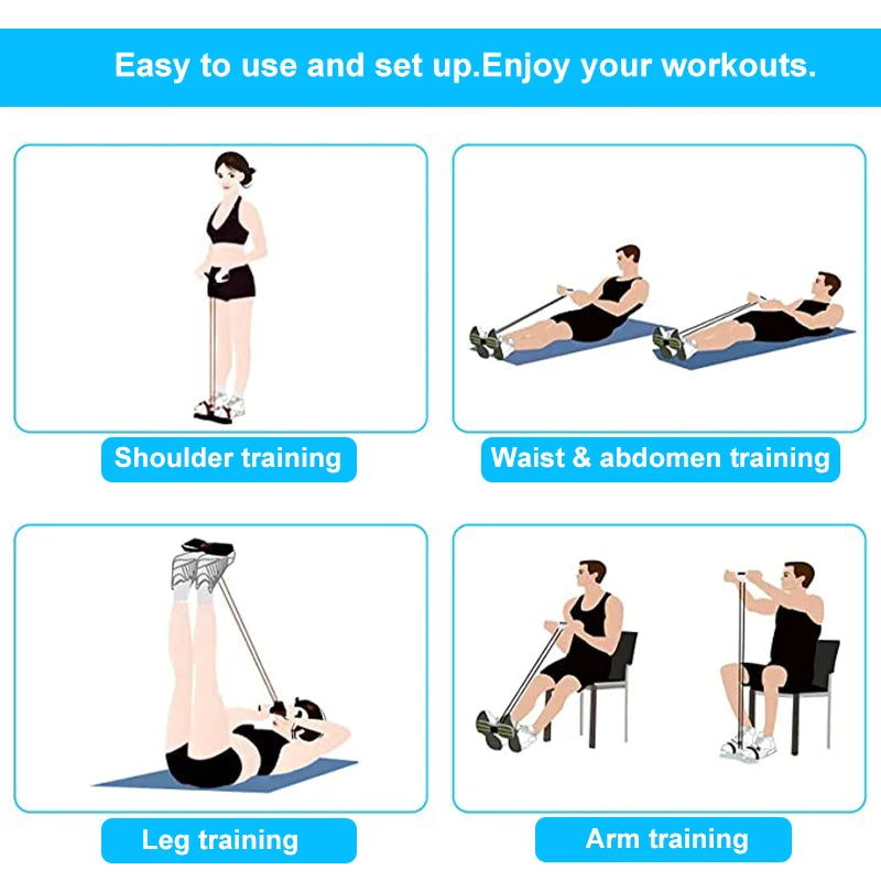 Multi Function Tension Rope Bands for Fitness - Home Resistance Bands - Gadgion