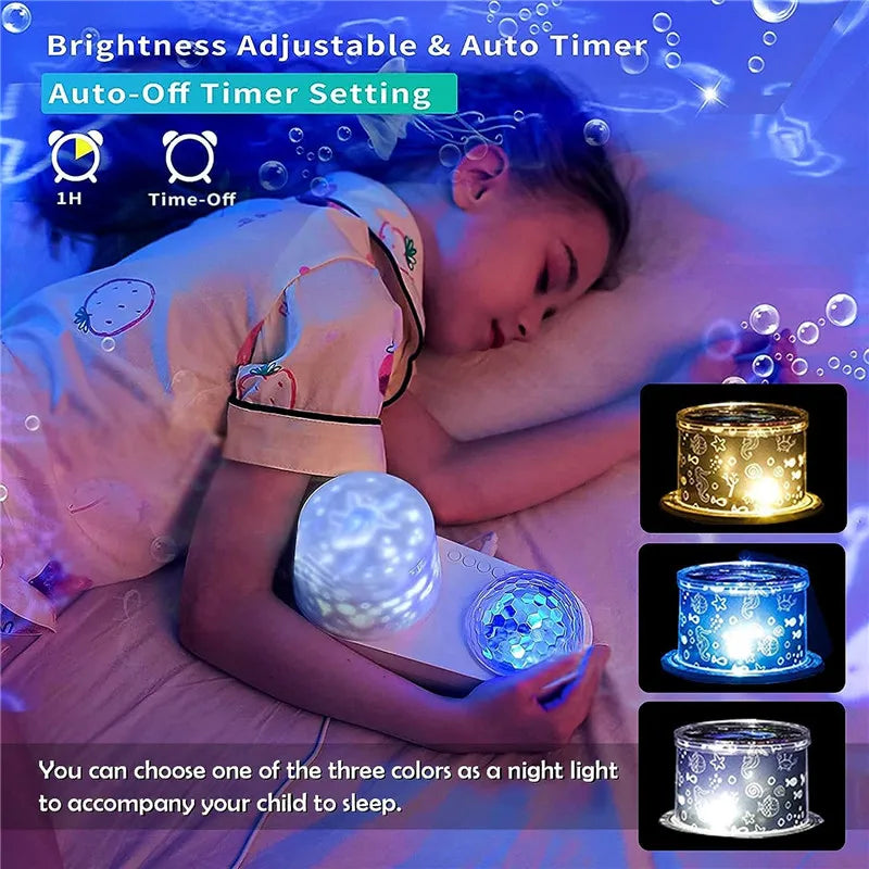 OceanWave Star Projector with 6 Unique Patterns for Bedroom and Event Decor - Gadgion