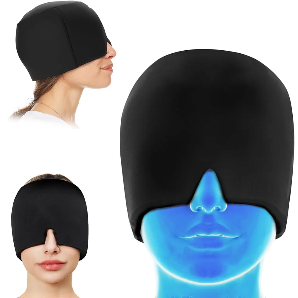 Migraine Relief Cooling Cap - Flexible Cold Therapy for Head and Stress Relief - Gadgion