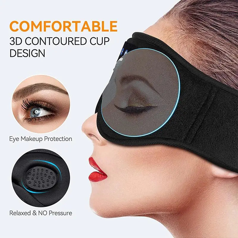 Wireless Bluetooth Sleep Mask with Built-in Headphones - Gadgion