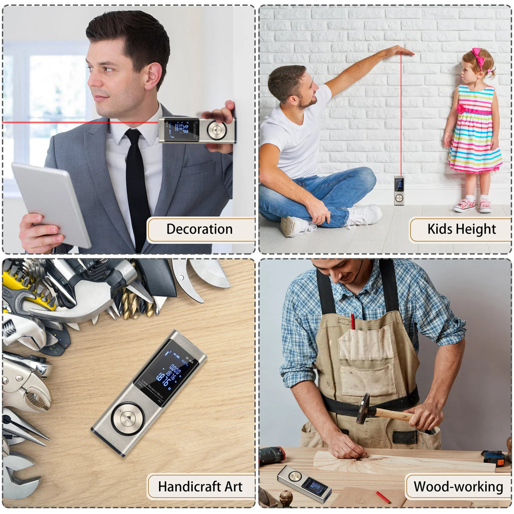 Digital Laser Distance Meter with Multifunctional Rangefinder and Angle Measurement - Gadgion