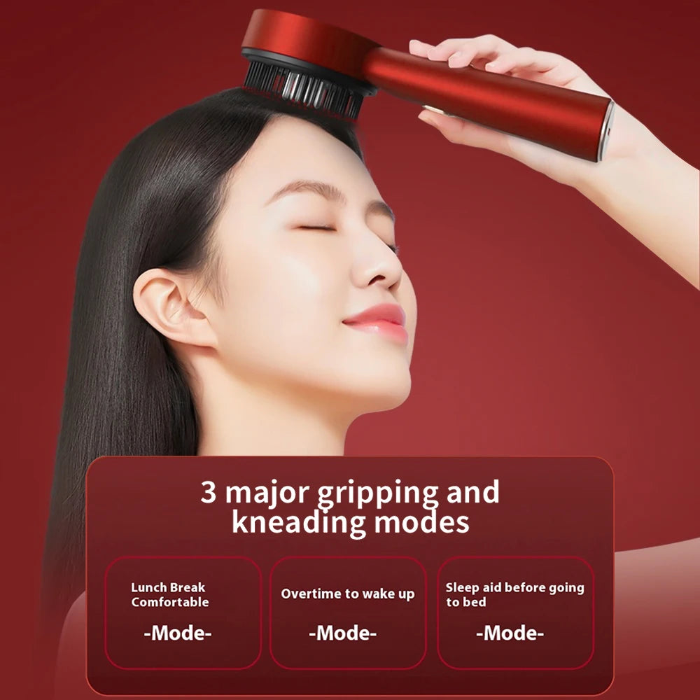 Vibrating Scalp Massager with Red Light Therapy - Gadgion
