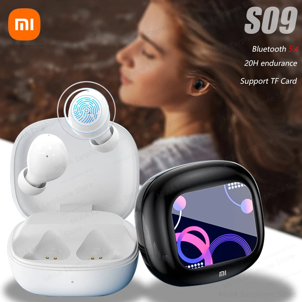 S09 TWS Bluetooth 5.4 Earbuds with ANC, Touch Control, Noise Cancelling - Gadgion