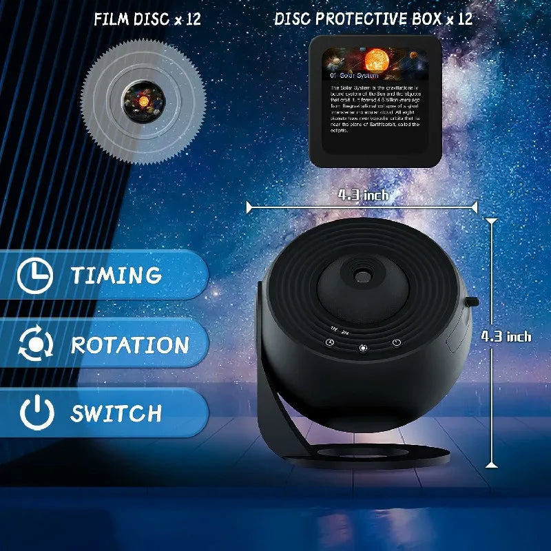 Galaxy Star Projector Night Light - 360° Rotating  Lamp for Kids' Room Decor and Gifts - Gadgion