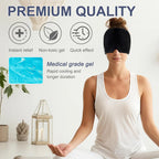 Migraine Relief Cooling Cap - Flexible Cold Therapy for Head and Stress Relief - Gadgion