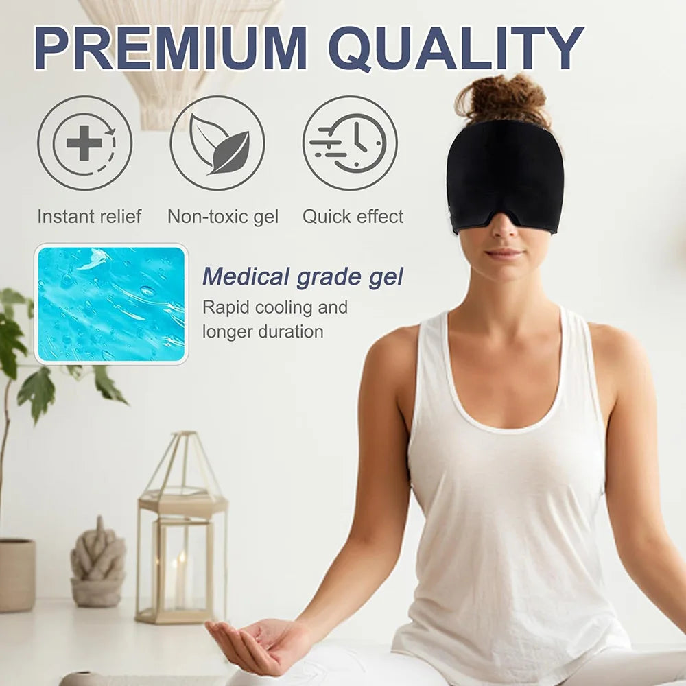 Migraine Relief Cooling Cap - Flexible Cold Therapy for Head and Stress Relief - Gadgion