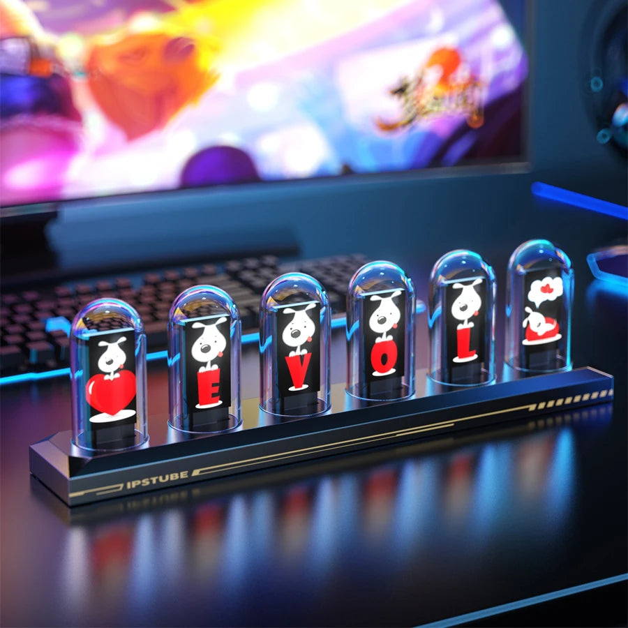 RGB Nixie Tube Clock with LED Glow - DIY Analog Digital Night Light - Gadgion