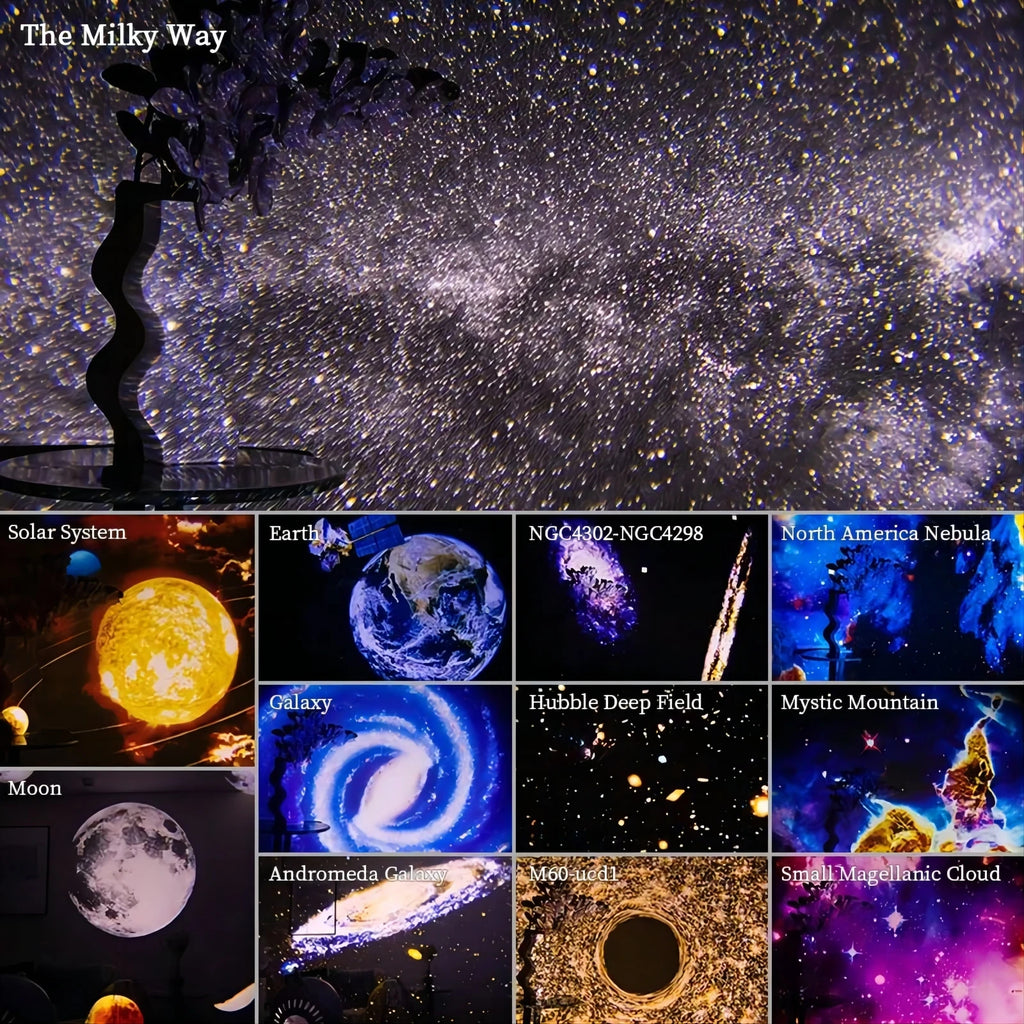 Galaxy Star Projector Night Light - 360° Rotating  Lamp for Kids' Room Decor and Gifts - Gadgion