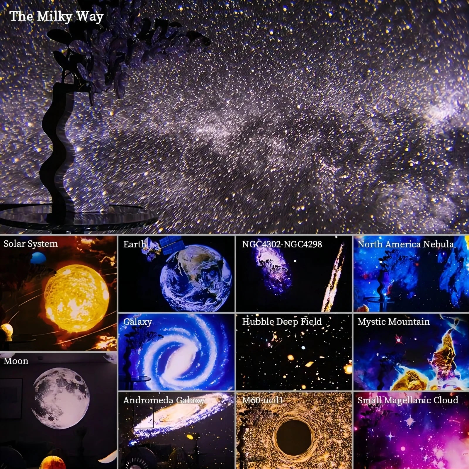 Galaxy Star Projector Night Light - 360° Rotating  Lamp for Kids' Room Decor and Gifts - Gadgion