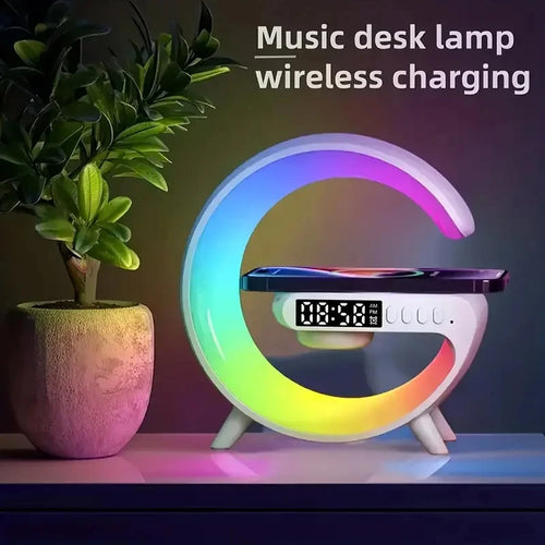 15W Fast Wireless Charging Station with RGB Desk Lamp - Gadgion