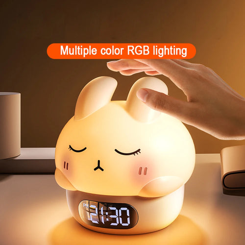 Adorable Bunny LED Alarm Clock with Night Light for Kids - Gadgion