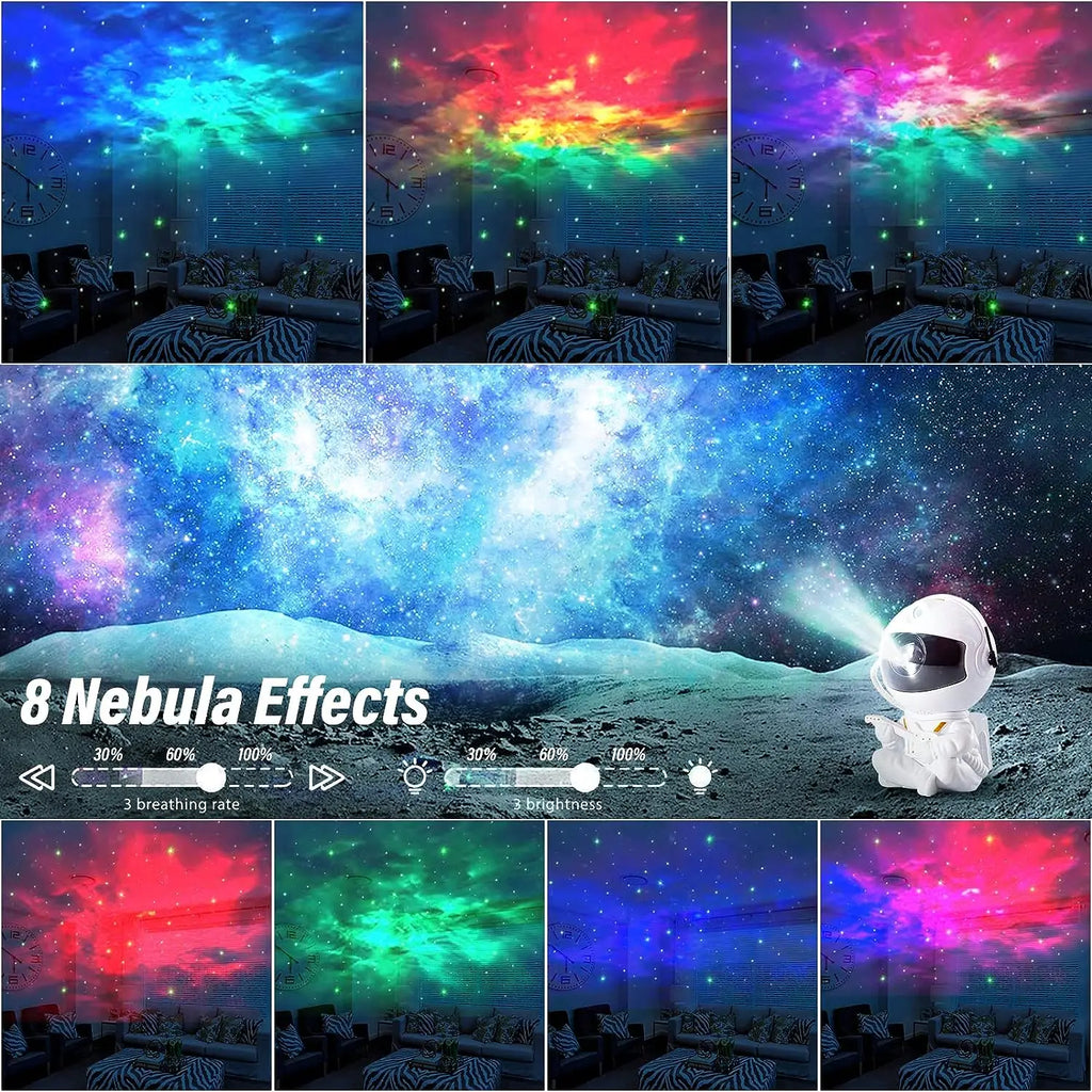 Astronaut Nebula Star Projector LED Night Light - Gadgion