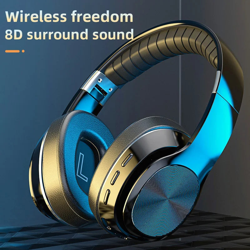 HiFi Wireless Over-Ear Headphones with Mic, Foldable Design - Gadgion