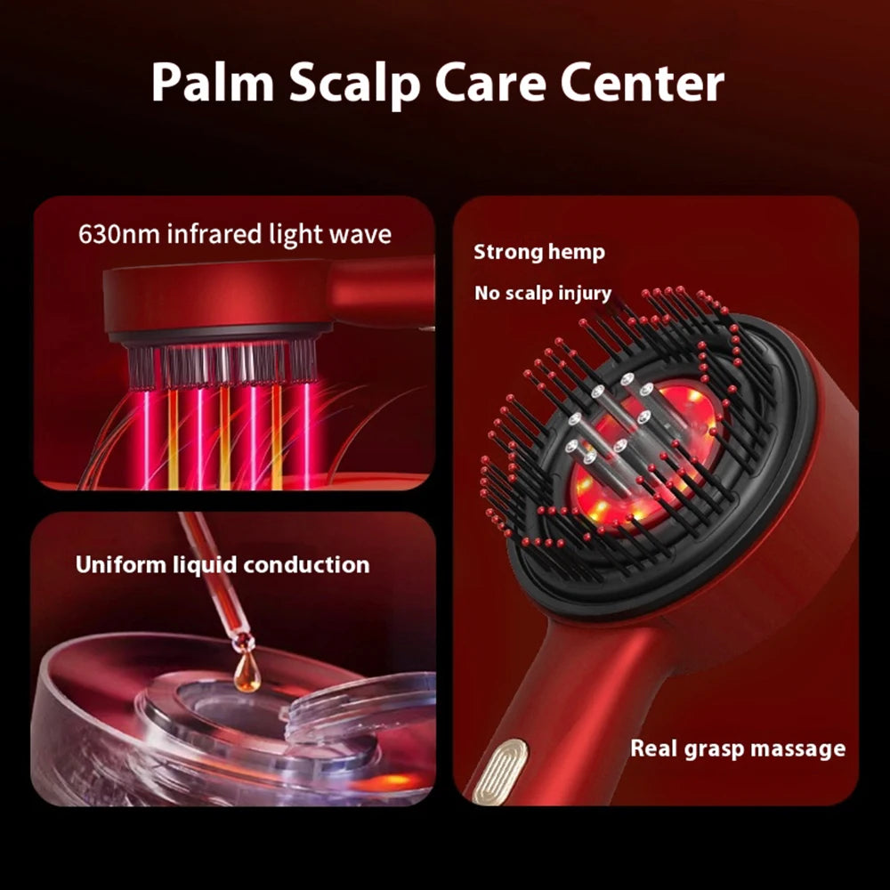 Vibrating Scalp Massager with Red Light Therapy - Gadgion