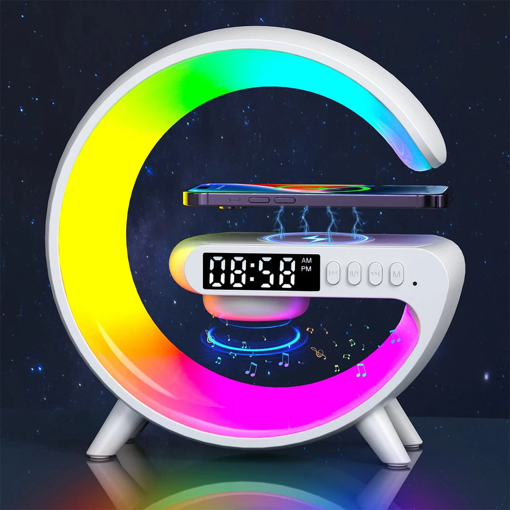 15W Fast Wireless Charging Station with RGB Desk Lamp - Gadgion