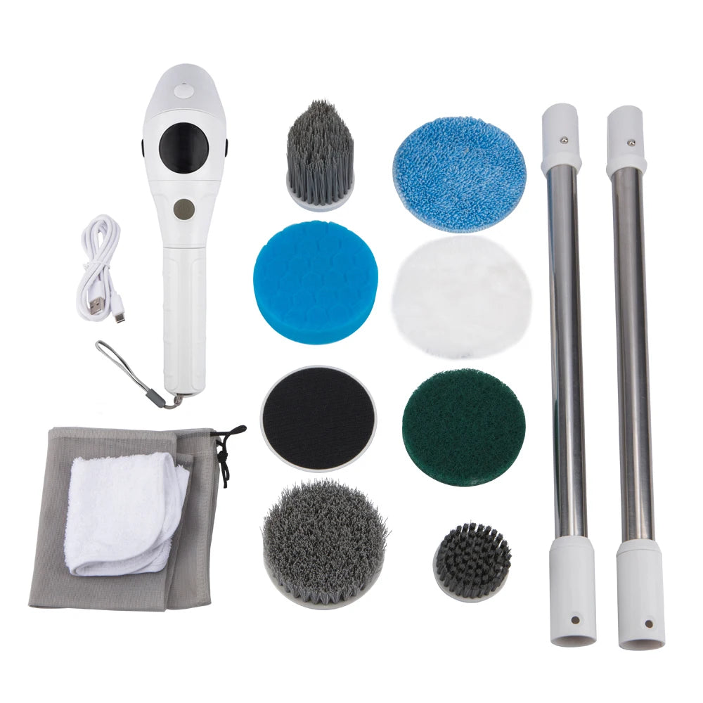 Multifunctional 8-in-1 Wireless Electric Cleaning Brush - with LED Display - Gadgion