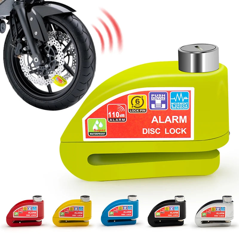Anti-Theft Motorcycle/Bicycle Alarm Lock – Aluminum Disc Padlock - Gadgion