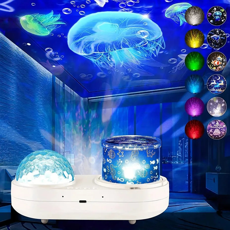 OceanWave Star Projector with 6 Unique Patterns for Bedroom and Event Decor - Gadgion