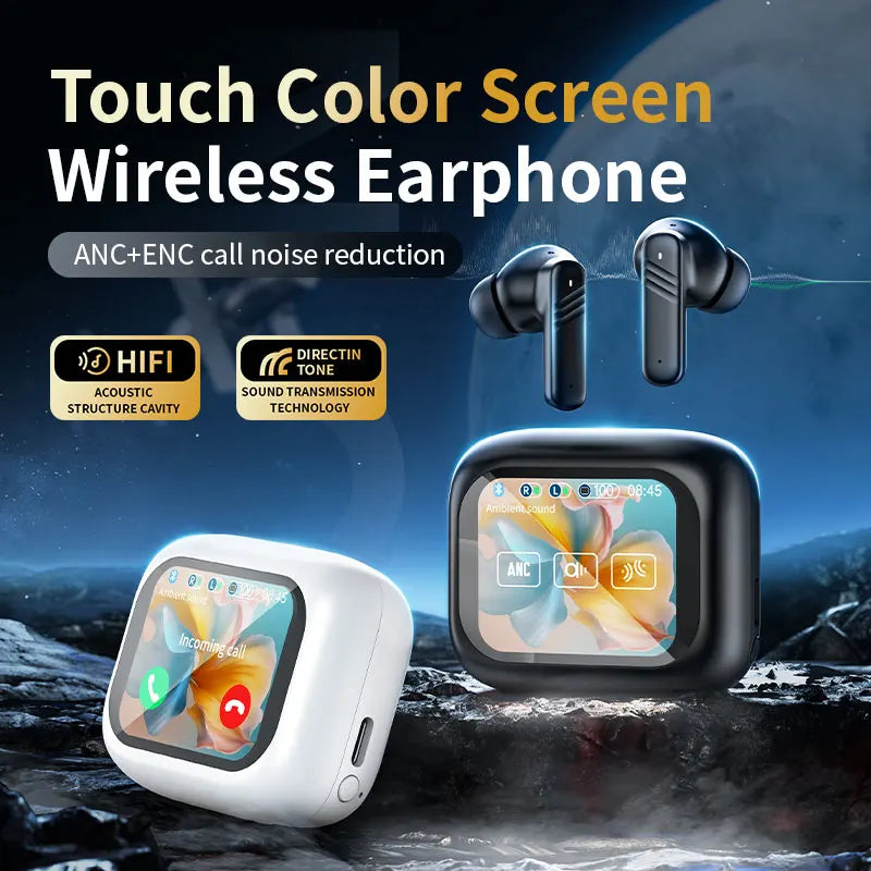 Smart Touch Control Wireless Earbuds with ANC, Long Battery Life, for iOS & Android - Gadgion