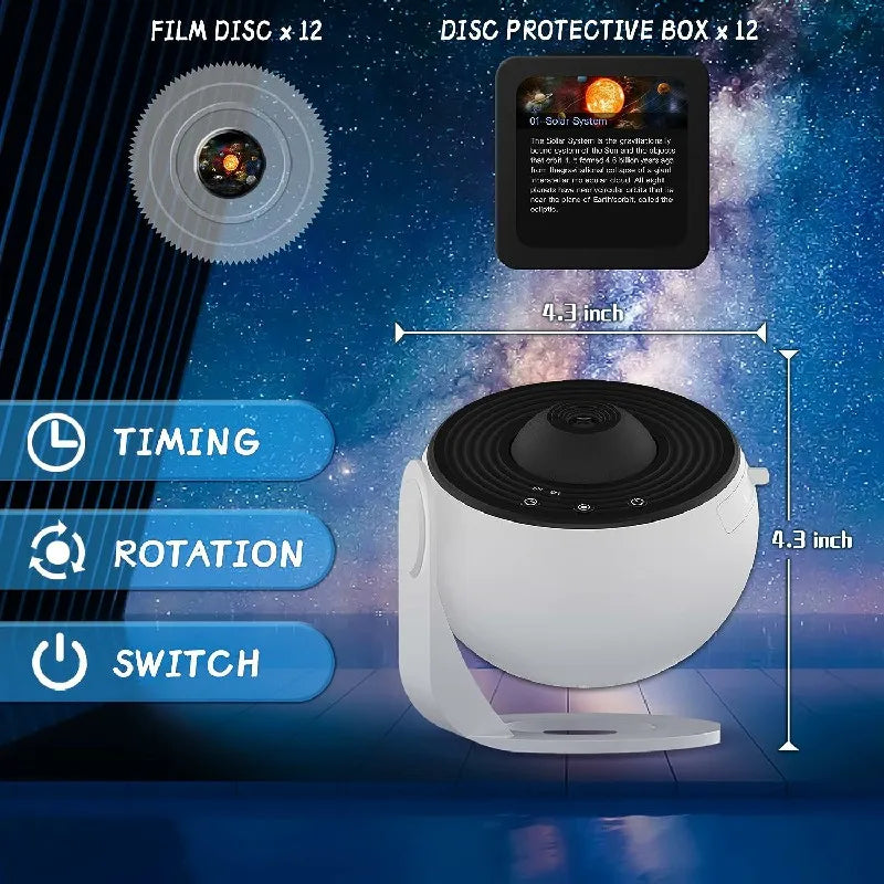 Galaxy Star Projector Night Light - 360° Rotating  Lamp for Kids' Room Decor and Gifts - Gadgion