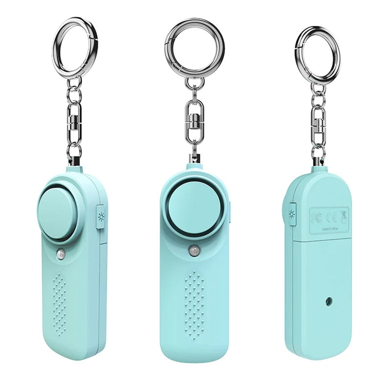 130db Women Personal Defense Siren with Light & Keychain Attachment - Gadgion