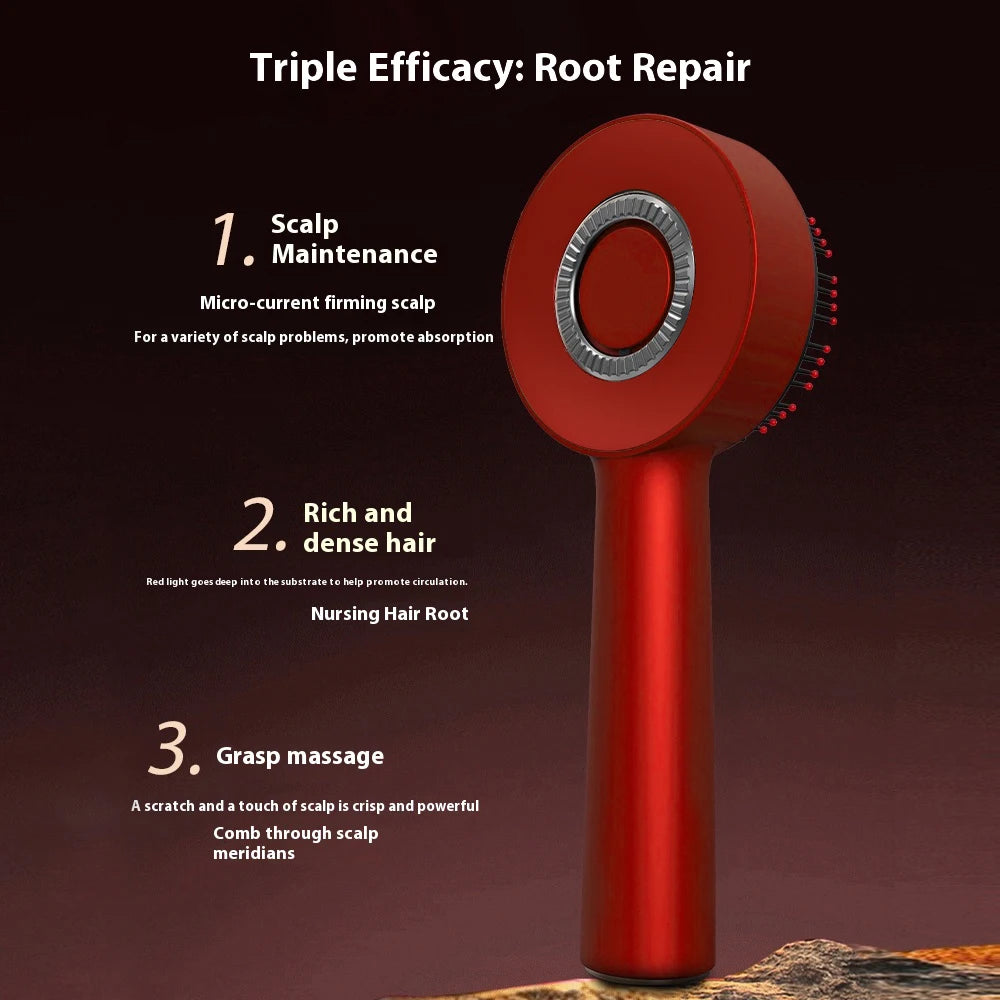 Vibrating Scalp Massager with Red Light Therapy - Gadgion