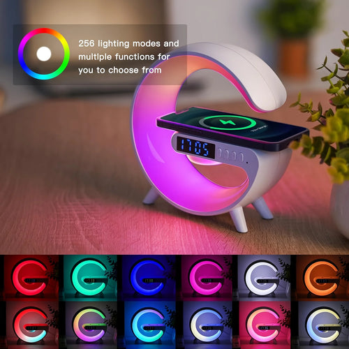 15W Fast Wireless Charging Station with RGB Desk Lamp - Gadgion