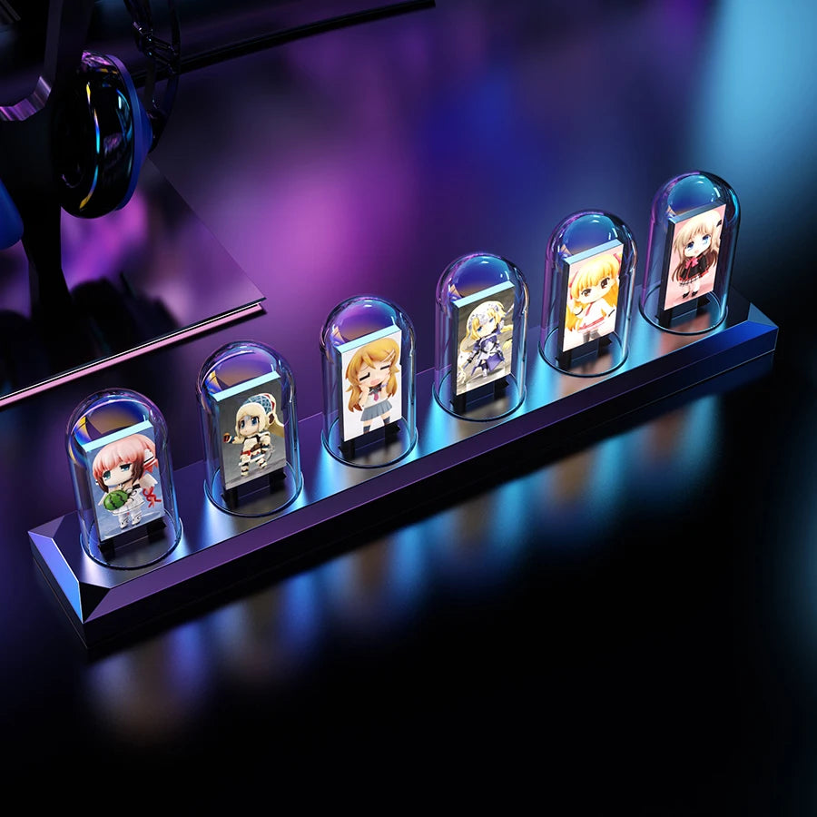 RGB Nixie Tube Clock with LED Glow - DIY Analog Digital Night Light - Gadgion