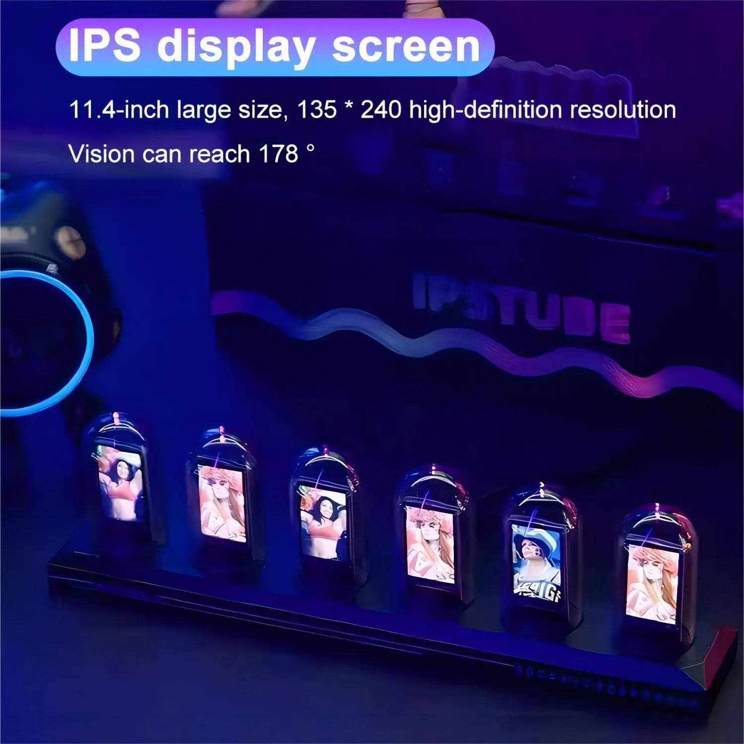 RGB Nixie Tube Clock with LED Glow - DIY Analog Digital Night Light - Gadgion