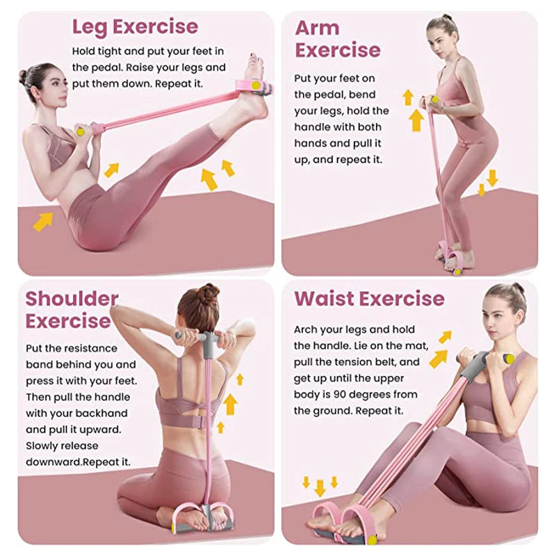Multi Function Tension Rope Bands for Fitness - Home Resistance Bands - Gadgion