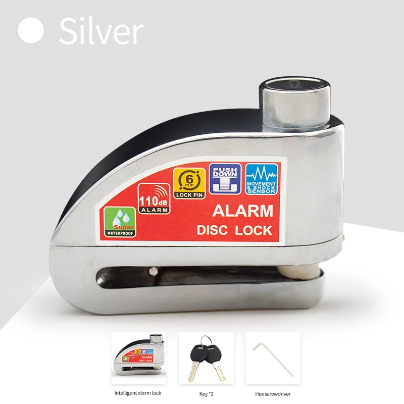 Anti-Theft Motorcycle/Bicycle Alarm Lock – Aluminum Disc Padlock - Gadgion