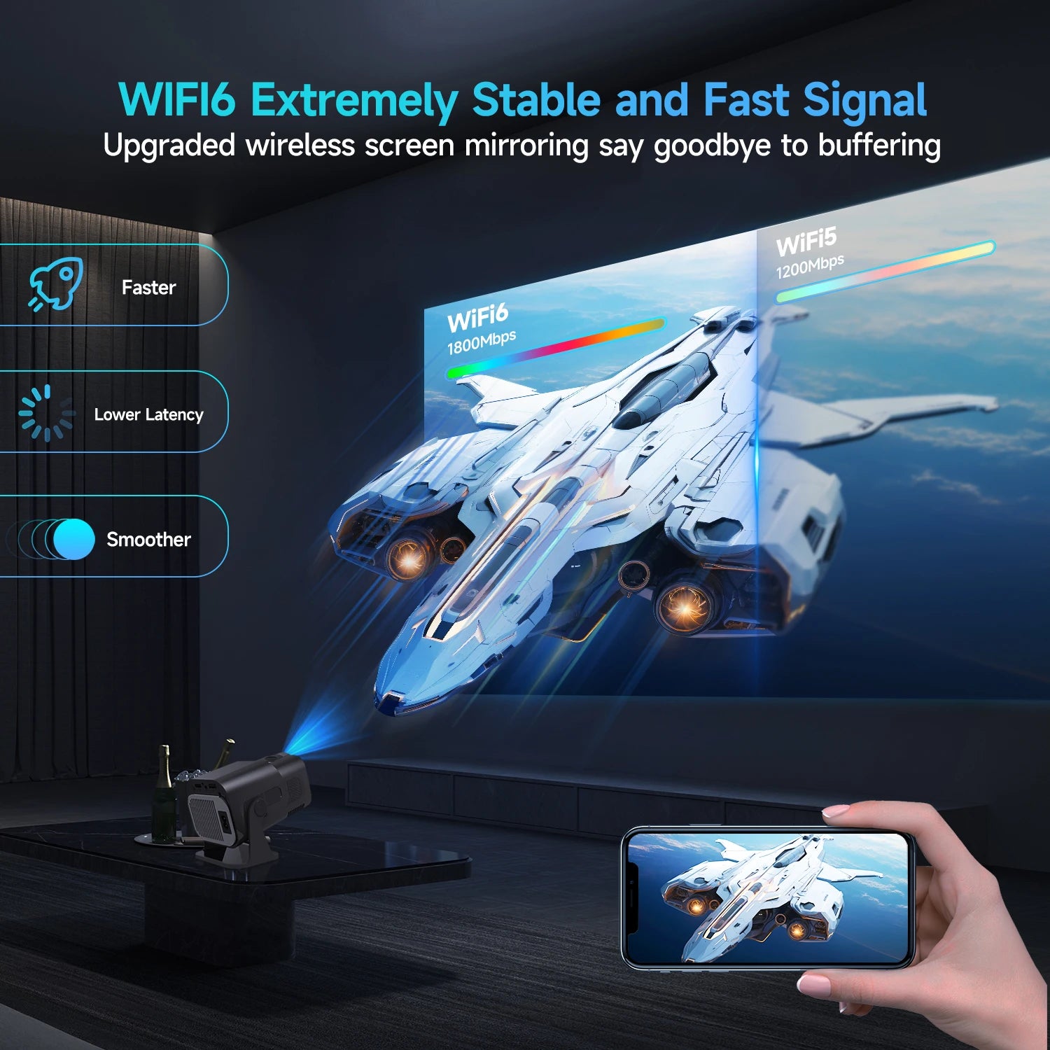 HY320 Mini Portable 720P Android 11 Projector - Gadgion
