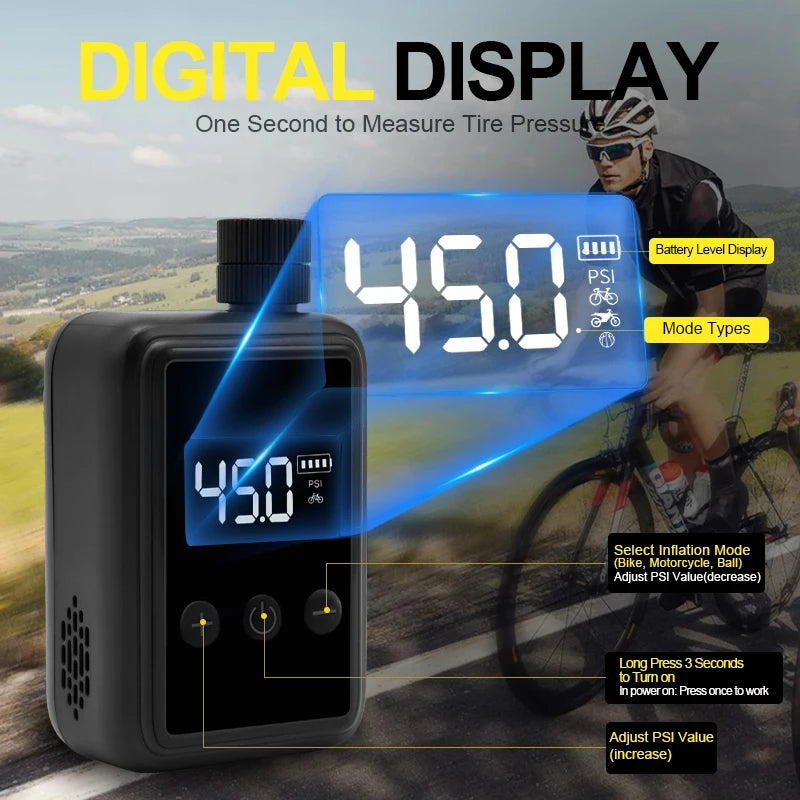 Electric Mini Portable Bicycle Pump - Gadgion