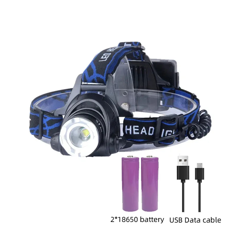 High-Performance Rechargeable LED Headlamp with Zoom Function - for Outdoor - Gadgion