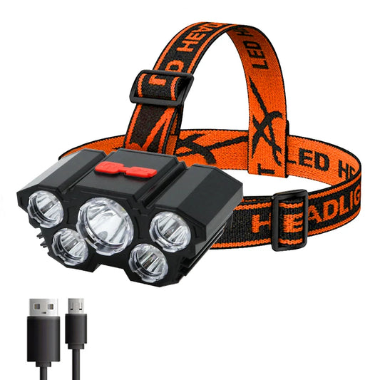 Rechargeable Waterproof Headlamp for Camping, Fishing & Outdoor Adventures