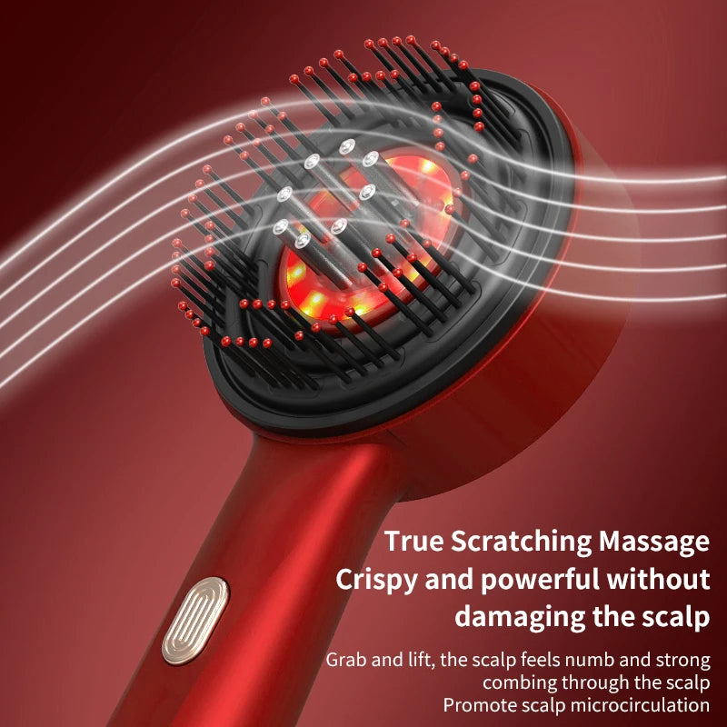 Vibrating Scalp Massager with Red Light Therapy - Gadgion