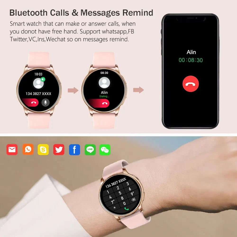 New Smartwatch – Custom Dial, Fitness Tracker, Heart Rate for Android & iOS - Gadgion