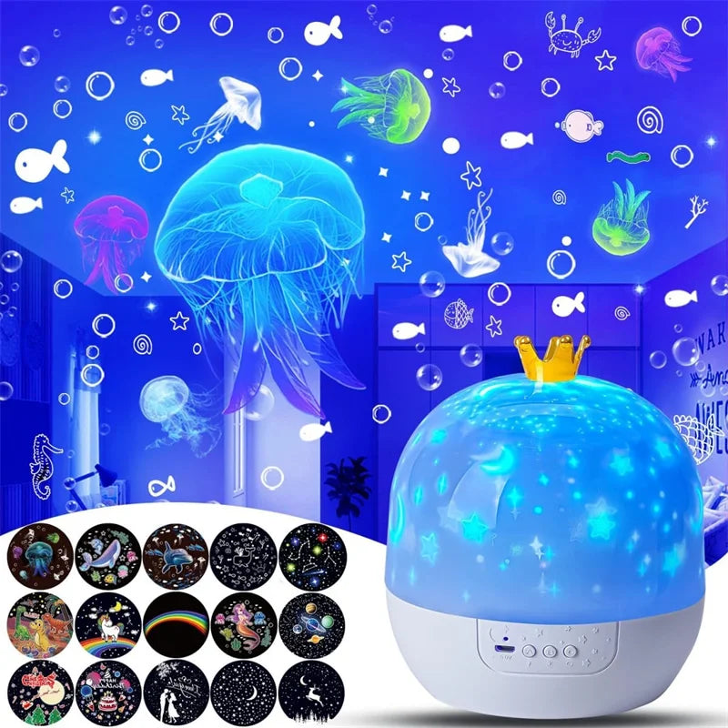 OceanWave Star Projector with 6 Unique Patterns for Bedroom and Event Decor - Gadgion