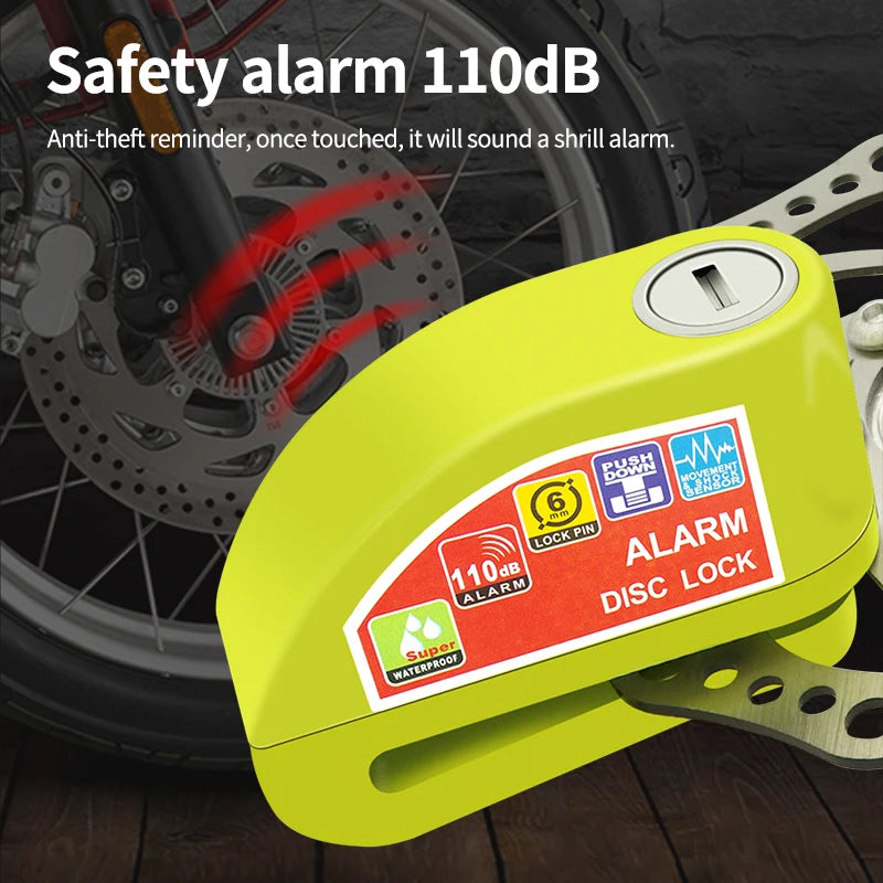 Anti-Theft Motorcycle/Bicycle Alarm Lock – Aluminum Disc Padlock - Gadgion
