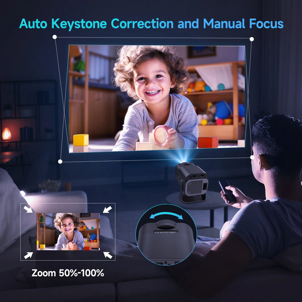 HY320 Mini Portable 720P Android 11 Projector - Gadgion