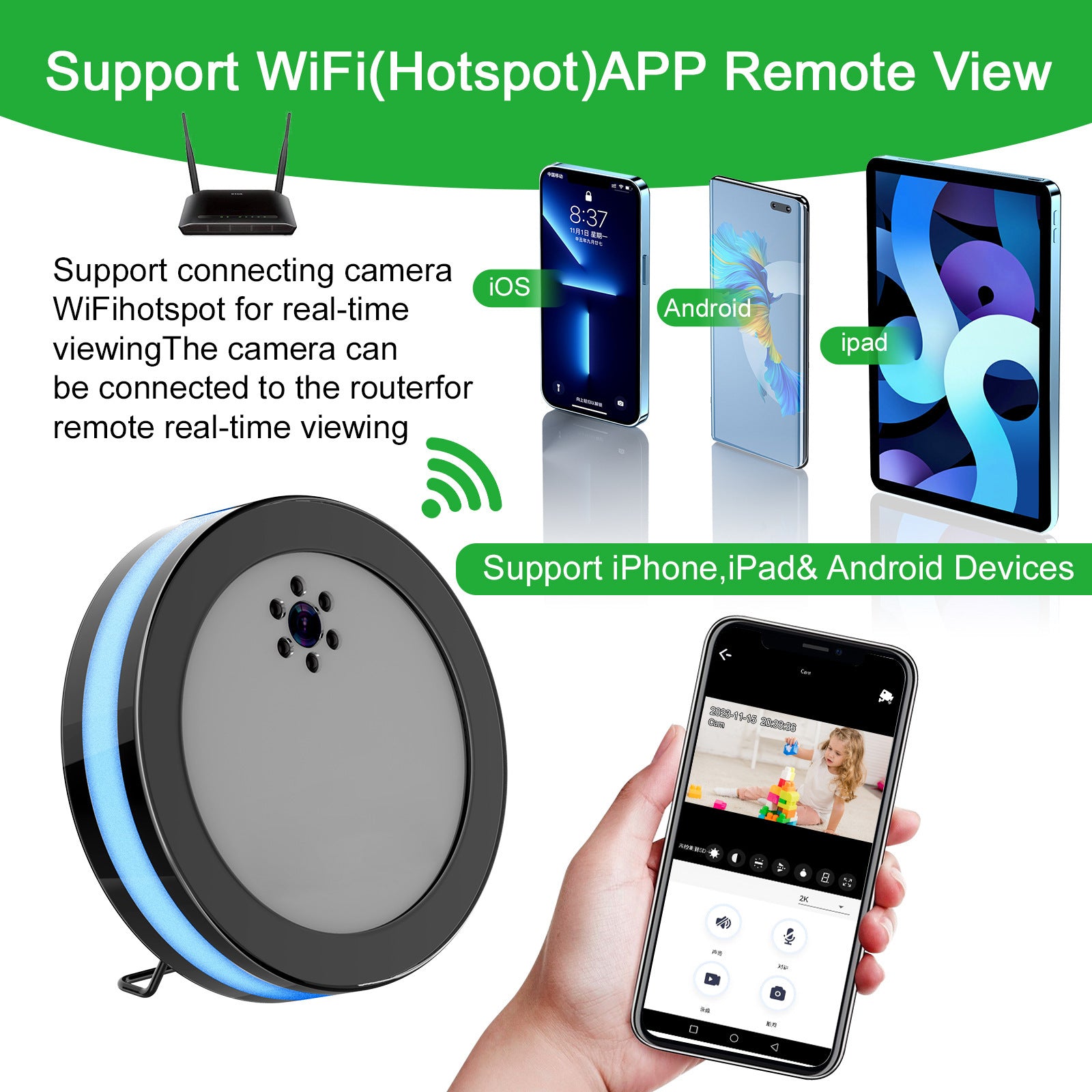 Wireless Smart Surveillance Camera Voice Conversation Security - Gadgion